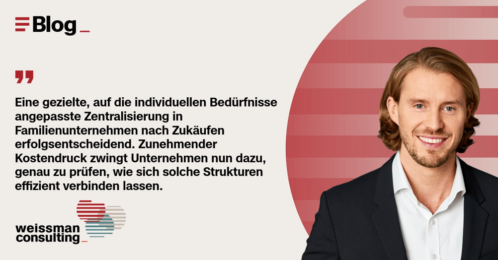 Julian Vögele | Herausforderungen der Zentralisierung von Familienunternehmen